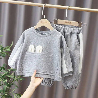 Conjuntos de ropa para niños con lazo, ropa de bebé niña, ropa de boutique para niños, sudadera con bolsillo y pantalones, conjunto para 1 a 6 años