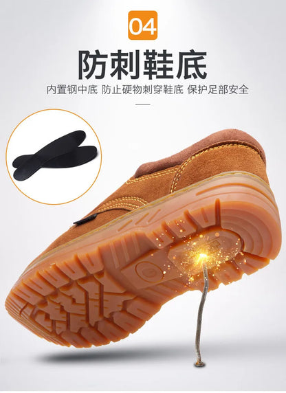 Calzado de seguridad laboral para hombres y mujeres. Antiaplastamiento, antiperforación, antideslizante y antiescaldaduras. Calzado de protección para soldadura eléctrica.