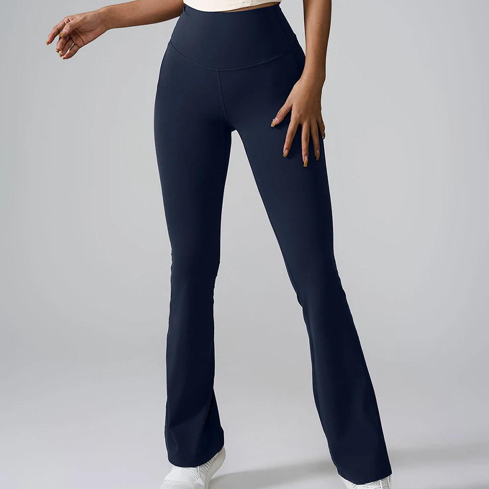 Pantalones de yoga acampanados para mujer, leggings de cintura alta, pantalones de pierna ancha, pantalones deportivos para entrenamiento en gimnasio, pantalones acampanados para correr al aire libre.