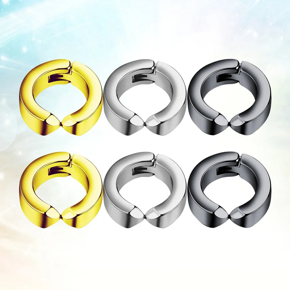 3 pares de pendientes de clip sin perforaciones, de moda, sin dolor, sin orejas, duraderos, antioxidantes, cómodos, para graduación y cumpleaños.