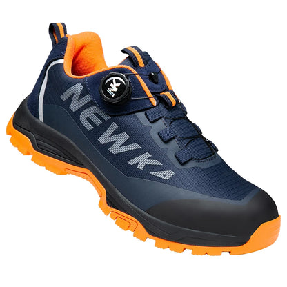 Nuevas botas de seguridad con hebilla giratoria para hombre, zapatillas de trabajo, botas para mujer, transpirables, con puntera de acero, resistentes a pinchazos.