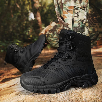 Botas tácticas para hombre con cordones, estilo militar, para trabajo en el desierto, botas de senderismo, botas de escalada, botas del ejército, unisex, tallas grandes, marca para hombre, impermeables
