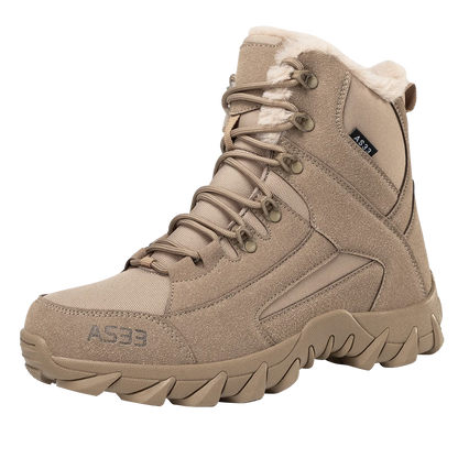 Botas de nieve para hombre de alta calidad, cálidas y de felpa, para invierno, para exteriores, con plataforma antideslizante.