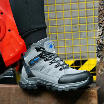 Los nuevos zapatos de protección laboral son anti-aplastamiento y anti-perforación, calzado cómodo y resistente para hombre, para otoño e invierno, ideal para la construcción.