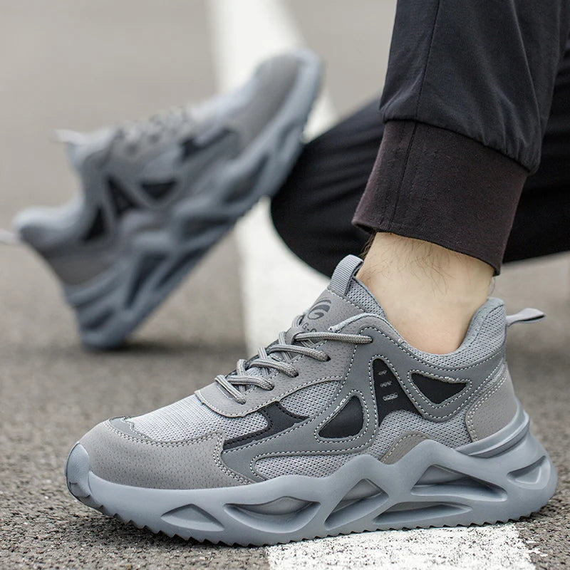 Zapatos de seguridad ligeros para hombre y mujer, zapatos de trabajo con puntera de acero, botas de trabajo, zapatillas deportivas transpirables para hombre y mujer, botas tácticas