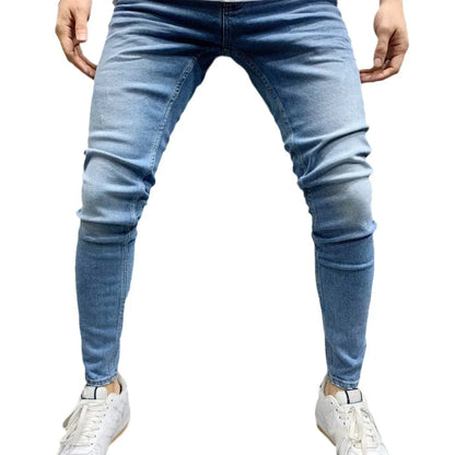 Spring Men Classic Elasticity  Pencil Jeans Jean Homme Man Soft Stretch Black Biker Masculino Denim Trousers Mens Solid Pants