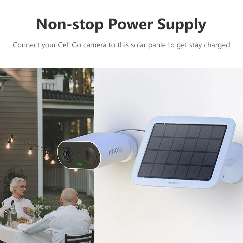 Kit IMOU Cell Go Full Color con panel solar, cámara recargable, Wi-Fi, cámaras de vigilancia exterior, detección humana PIR, IP65