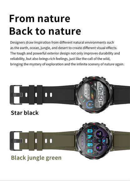 Reloj inteligente LIGE con batería grande de 600 mAh para hombre, reloj inteligente deportivo resistente al agua con llamadas Bluetooth y pantalla AMOLED.