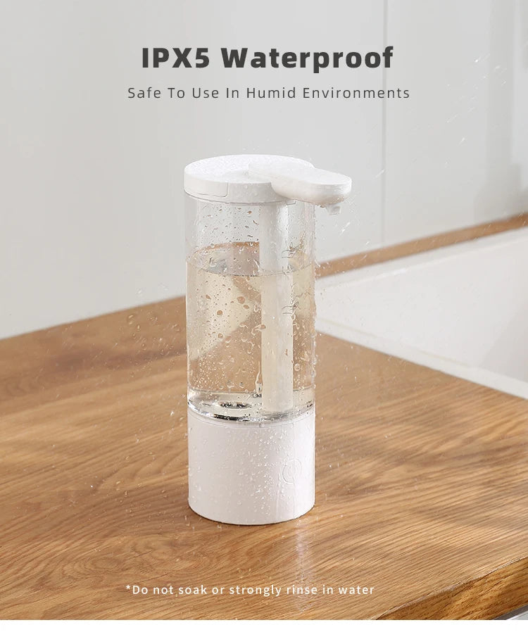 Dispensador automático de jabón líquido de 500 ml para cocina, recargable por USB, sin contacto, de alta capacidad, para detergente. También apto para baño.
