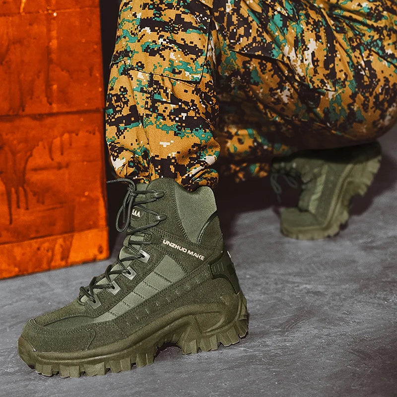 Botas tácticas antideslizantes para hombre, ideales para el desierto, senderismo, caza y trabajo. También sirven como botas de seguridad.