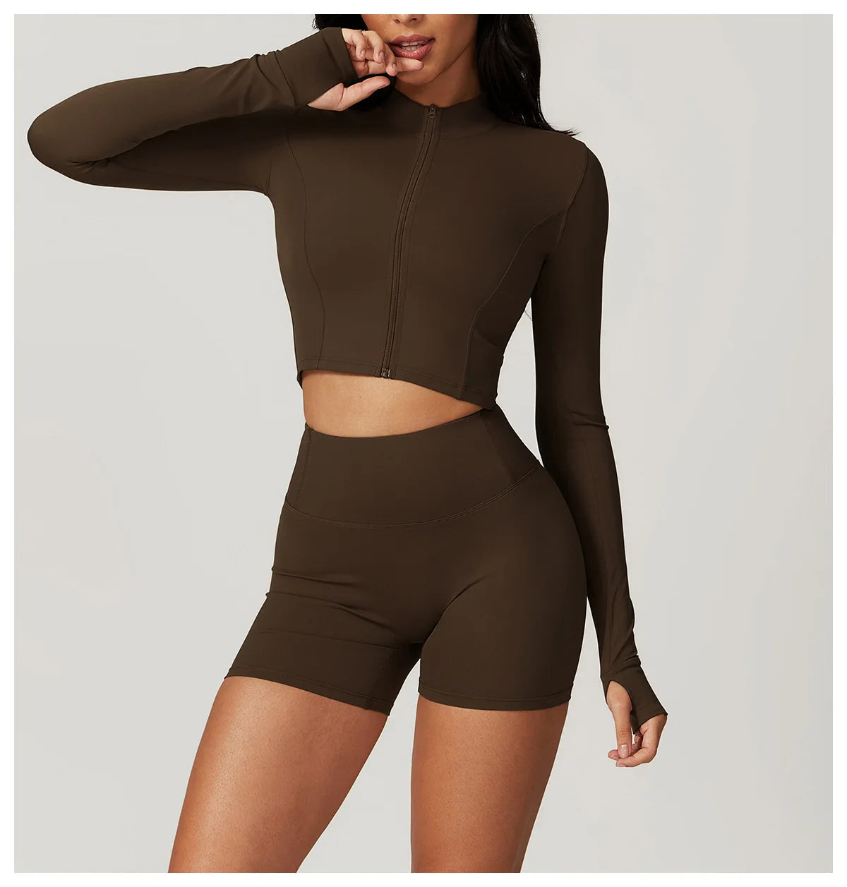 Conjunto de yoga de 3 piezas para mujer, conjuntos de entrenamiento, ropa deportiva para gimnasio, ropa deportiva con cremallera, leggings de manga larga y cintura alta, trajes deportivos, traje de yoga