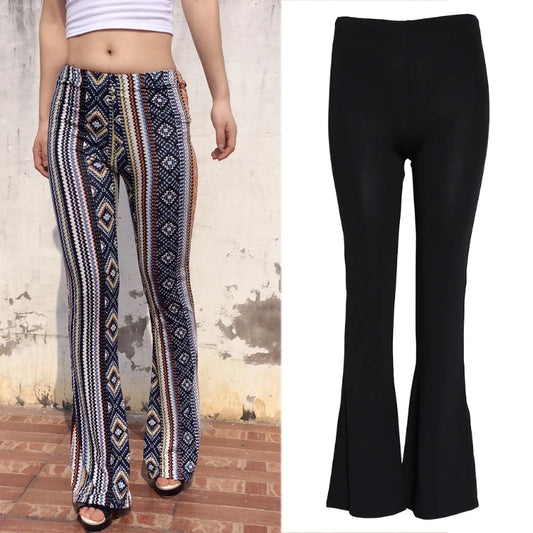 Pantalones acampanados elásticos para mujer N0HA, tipo leggings, con bajo acampanado y medias de punto.