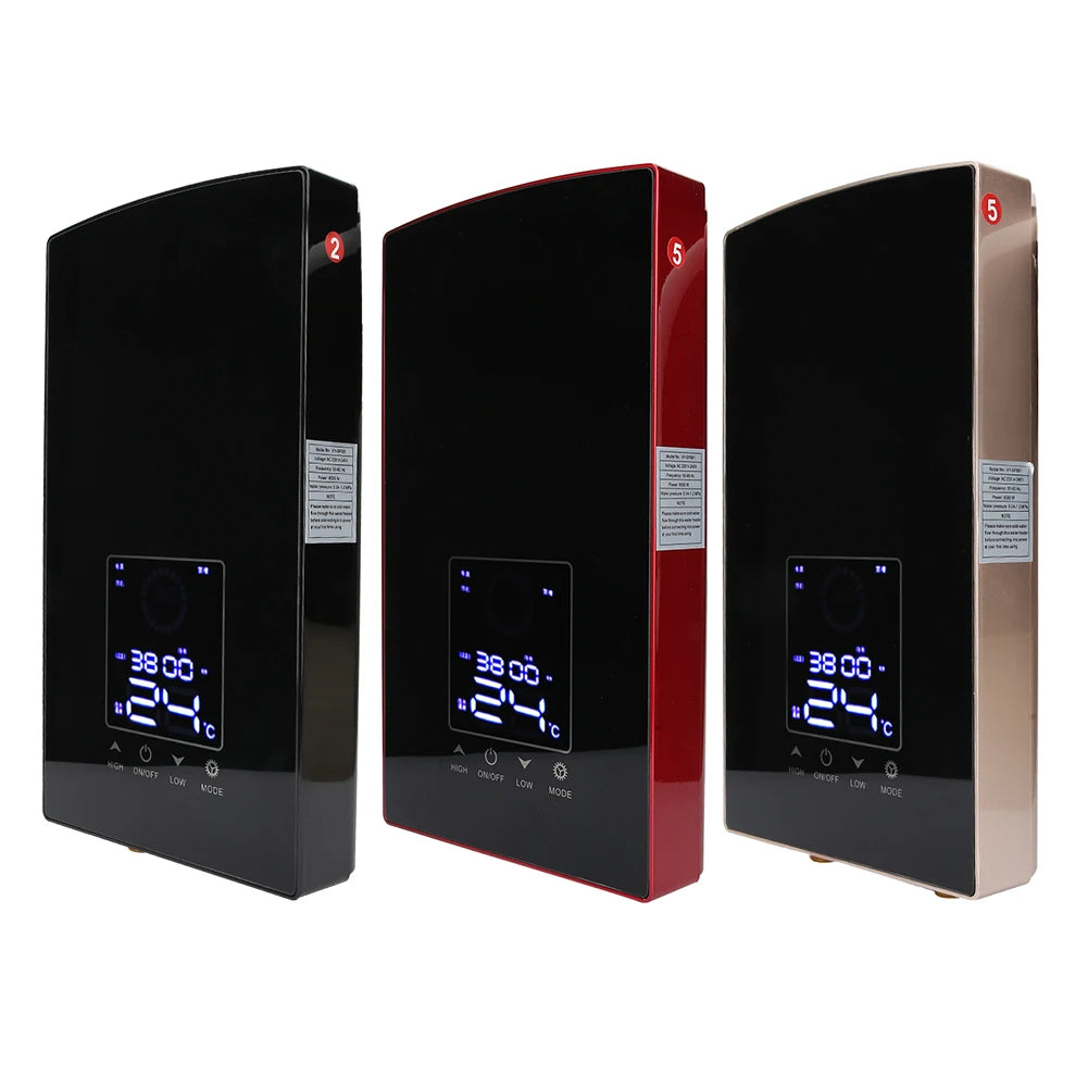 Calentador de agua eléctrico mural con control por voz. Calentador de agua instantáneo para baño, 220-240 V.