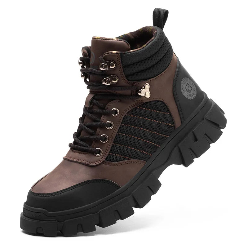 Zapatos de seguridad con puntera de acero para hombre, botas de trabajo indestructibles, zapatos de seguridad ligeros, zapatillas protectoras para caminar, antiaplastamiento y antipinchazos.