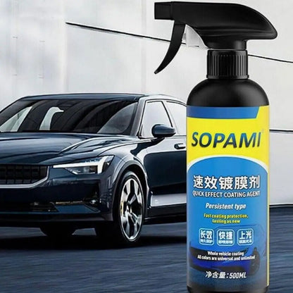 Spray de recubrimiento para autos Sopami, nanocerámica, de efecto rápido, agente de recubrimiento para autos, spray de cera para autos, spray de pulido, protección para autos