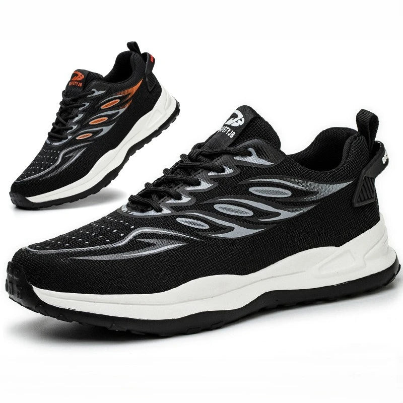 Bota de seguridad para hombre y mujer, resistente a impactos y pinchazos, con suela de goma ligera, forro interior cómodo y protección antisalpicaduras.