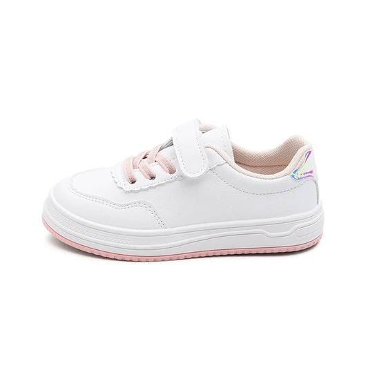 Zapatillas deportivas para niños, suela blanda y baja, para niñas, primavera y otoño 2025, nuevas, resistentes al desgaste, blancas, para niñas.