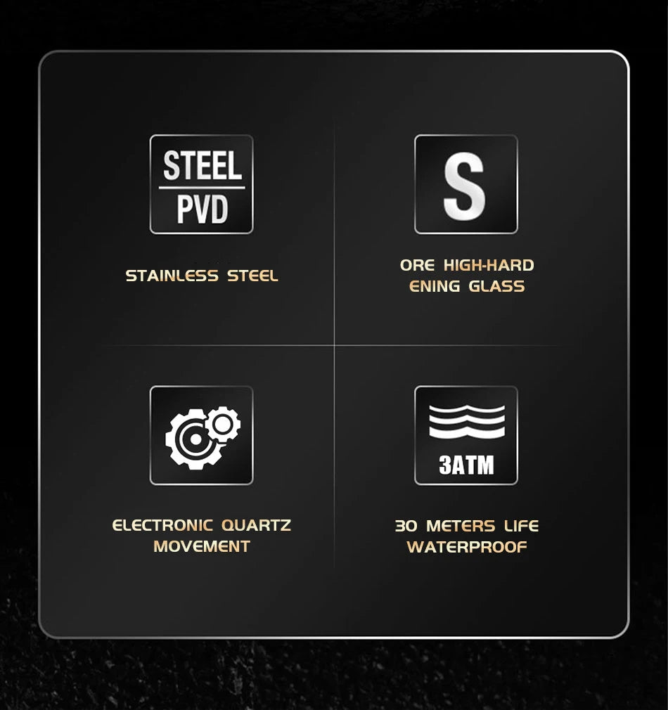 Relojes digitales Foxbox para hombre, reloj de pulsera deportivo de cuarzo de lujo superior, reloj de pulsera de acero militar resistente al agua, reloj de pulsera de cuarzo, reloj para hombre