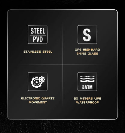 Relojes digitales Foxbox para hombre, reloj de pulsera deportivo de cuarzo de lujo superior, reloj de pulsera de acero militar resistente al agua, reloj de pulsera de cuarzo, reloj para hombre