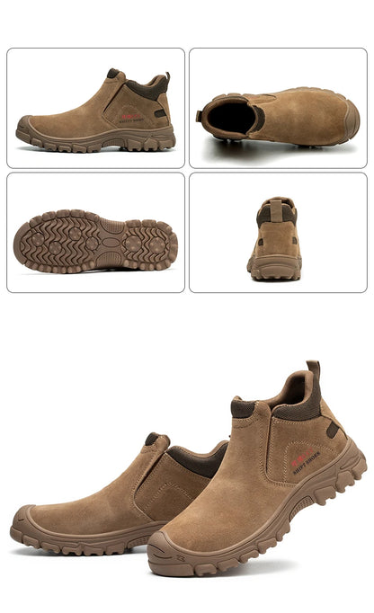 Zapatos de seguridad para hombre con puntera de acero, transpirables, suaves, antideslizantes, botas de trabajo protectoras, calzado cómodo para hombre, aislamiento 6KV.