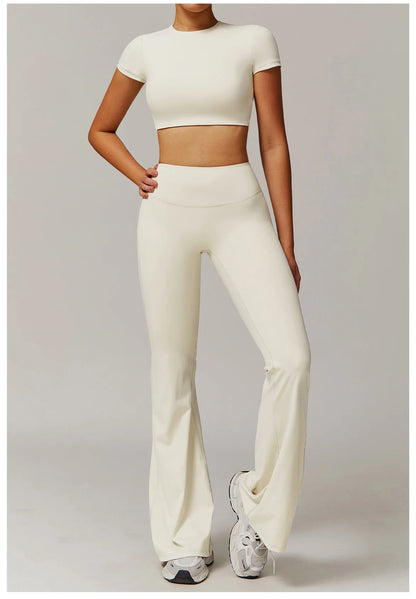 Women's Tracksuit 2PCS Yoga Sets Sportswear Workout Fitness Long Sleeved Sports Bra High Waist Leggings Gym Clothing Sports Suit