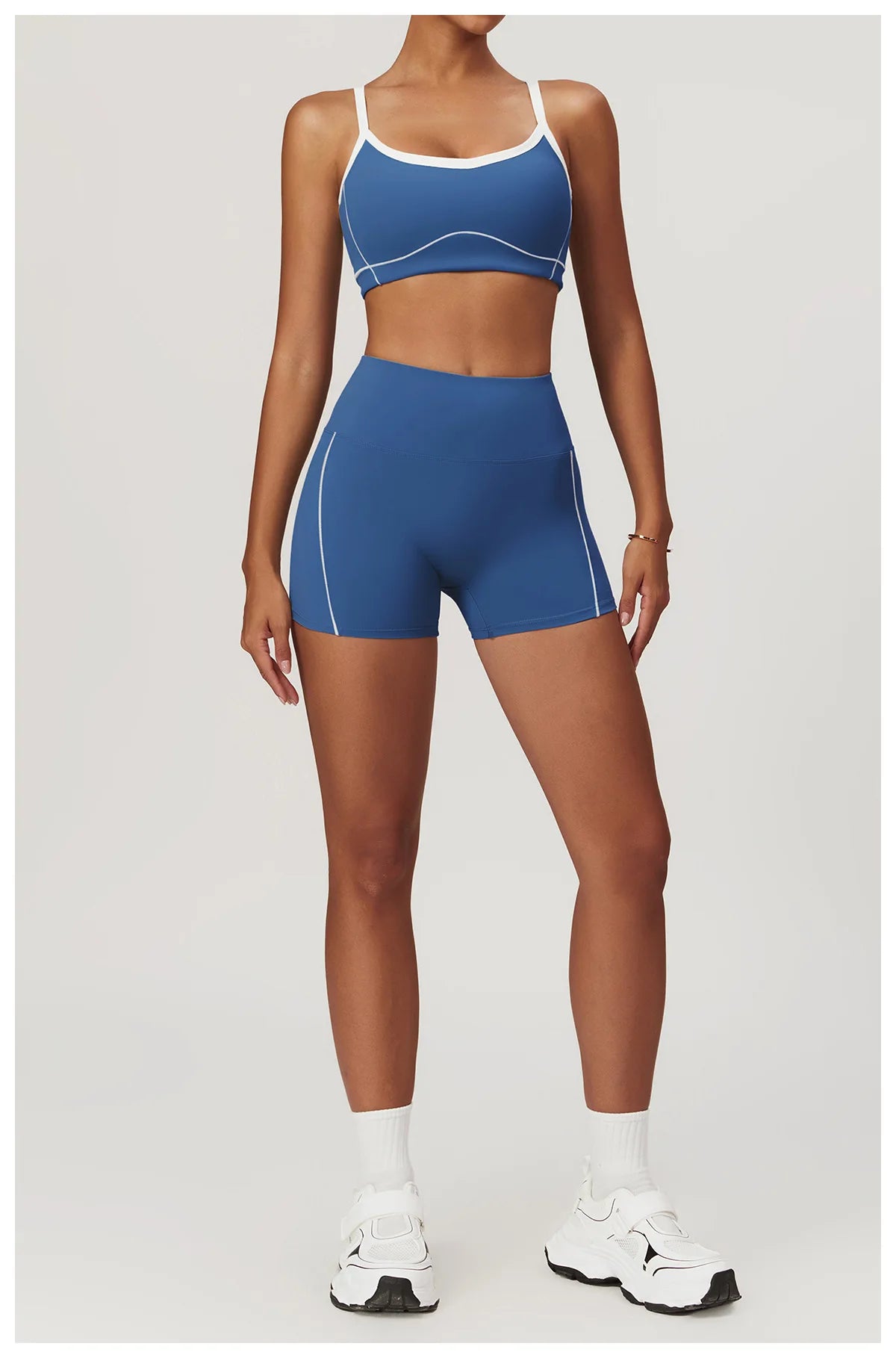 Conjunto deportivo de yoga FUBEIKE para mujer, de verano, color nude, ajustado, con espalda descubierta, ideal para gimnasio, ropa deportiva para mujer, para correr al aire libre.