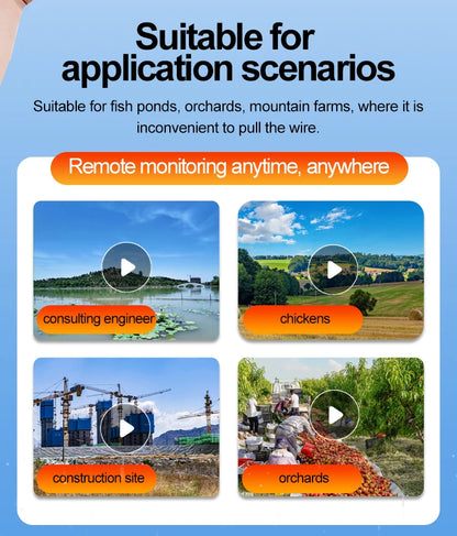 Cámara IP WiFi solar de 12 MP, CCTV con tres lentes y tres pantallas, seguimiento automático, vigilancia exterior 6K 4G, cámara PTZ, protección de seguridad