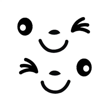 2 pegatinas reflectantes con sonrisa para espejo retrovisor de coche, diseño de cara sonriente de dibujos animados para todos los coches.