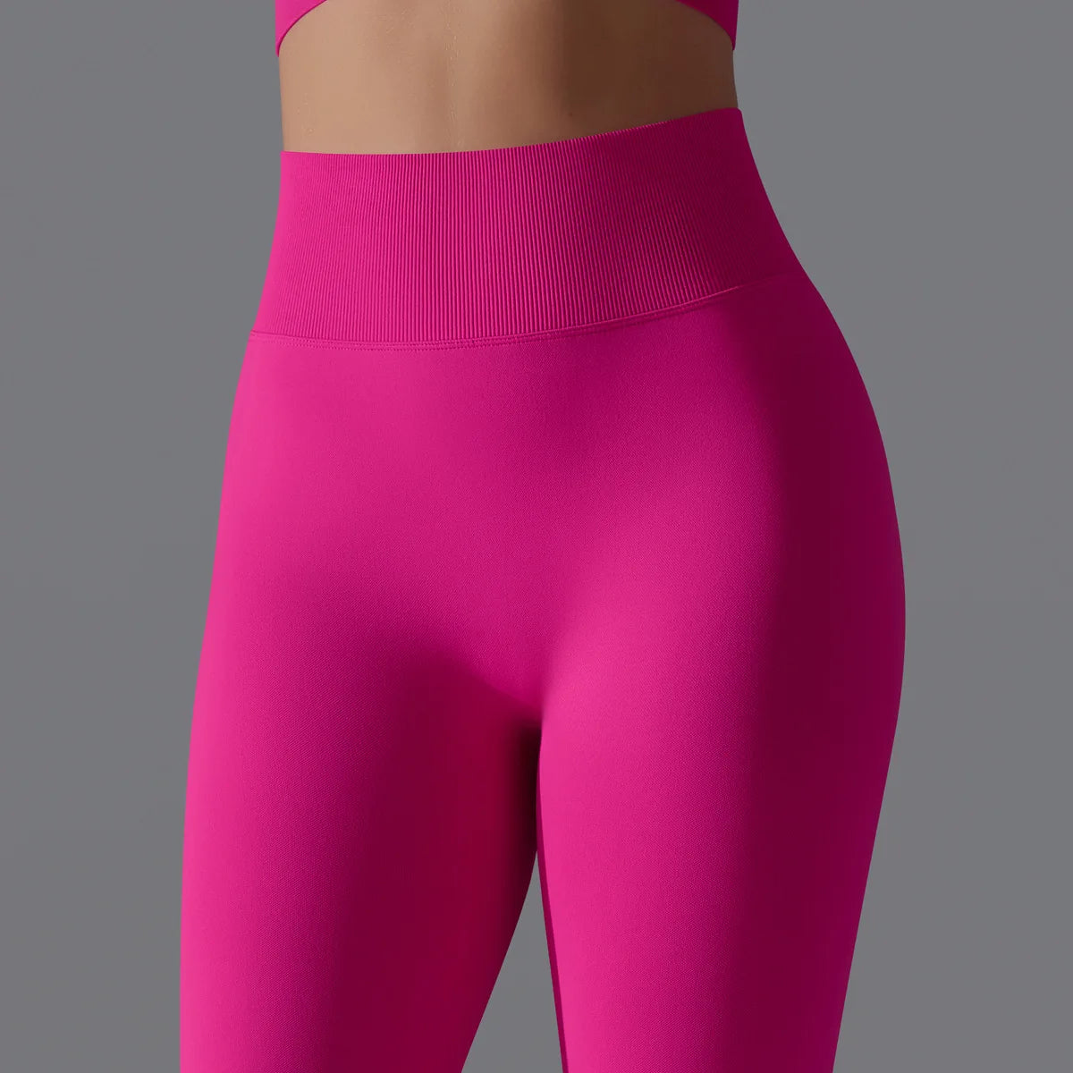 Leggings deportivos de yoga para mujer, sin costuras, cintura alta, elásticos, color sólido, para gimnasio, correr, secado rápido, realce y efecto moldeador.