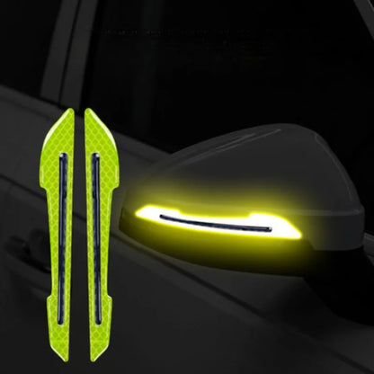 Pegatinas reflectantes para coche, cinta de advertencia anticolisión, pegatina protectora sin dejar rastro, advertencia en el espejo retrovisor exterior del coche.