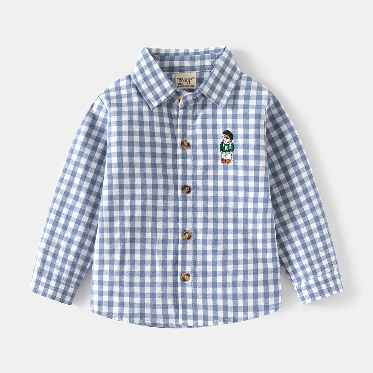 Ropa para niños nueva 2025, camisas para niños con cuello, ropa de algodón de manga larga para bebés, blusa informal a cuadros para niños de 2 a 7 años