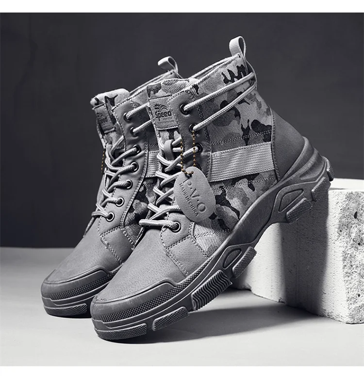 Botas militares para hombre y mujer, camuflaje, caqui, negro, caña alta, antideslizantes, tácticas, para mecánico, trabajo, escalada, zapatillas deportivas.