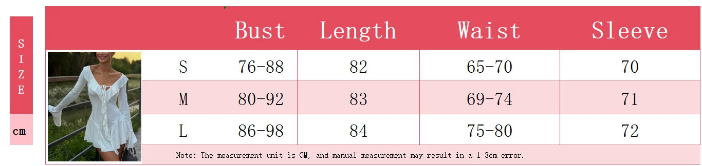 Vestido corto de mujer con volantes, patchwork blanco y negro, manga larga acampanada, encaje y cordones, para fiesta, noche, mini vestido, azul, rosa, rojo.