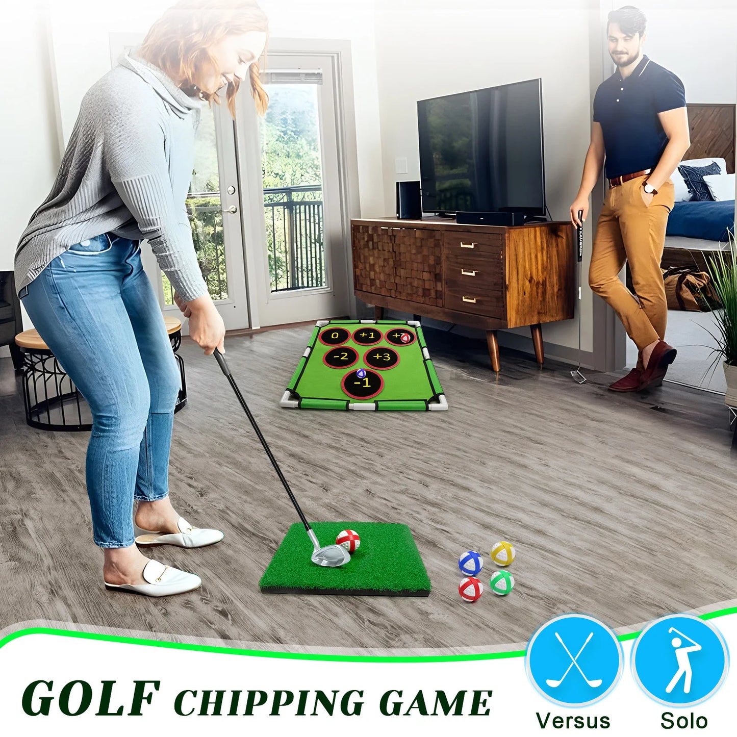 Red de golf para chipping, divertidos juegos de jardín, juegos de patio para jóvenes adultos, padres y golfistas, fácil de montar, juegos de golf casuales para el hogar.