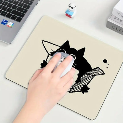 Alfombrilla de ratón con diseño de gato negro, pequeña, para oficina, escritorio de ordenador, teclado, alfombrilla grande para ratón, cojín para portátil, alfombrilla antideslizante para escritorio, decoración del hogar