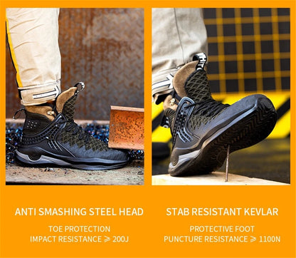 Botas de trabajo de seguridad para hombre con puntera de acero, nuevas, antiaplastamiento y antipinchazos. Calzado antideslizante para hombre, modelos para las cuatro estaciones.