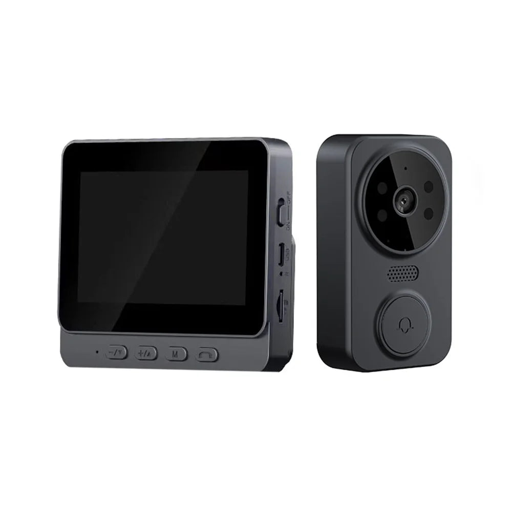 Videoportero inalámbrico con cámara de seguridad inteligente, visión nocturna, WiFi 2.4G, HD, detección de movimiento y almacenamiento en la nube.