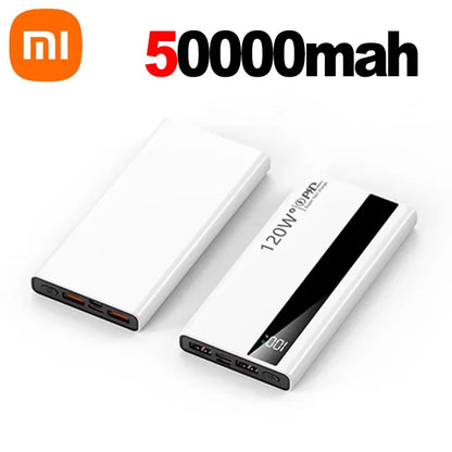 Banco de energía Xiaomi de 500000 mAh, gran capacidad, 120 W, carga rápida PD20W, apto para todos los teléfonos móviles, larga duración.
