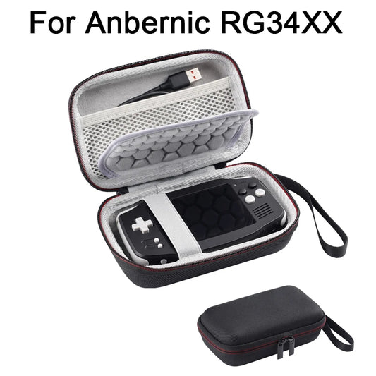 Bolsa de viaje rígida y portátil para la consola de juegos portátil Anbernic RG34XX. Estuche a prueba de golpes. Accesorios para RG34XX.