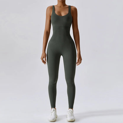 Traje de yoga de una pieza sin costuras de primavera, conjunto de entrenamiento de fitness para danza y tonificación abdominal, mono elástico, ropa deportiva de gimnasio con efecto push up