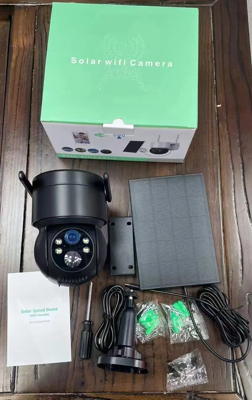 Cámara de vigilancia solar para exteriores con detección humana, visión nocturna, webcam inteligente, resistente al agua, inalámbrica, wifi, seguridad, cámara PTZ ICSEE
