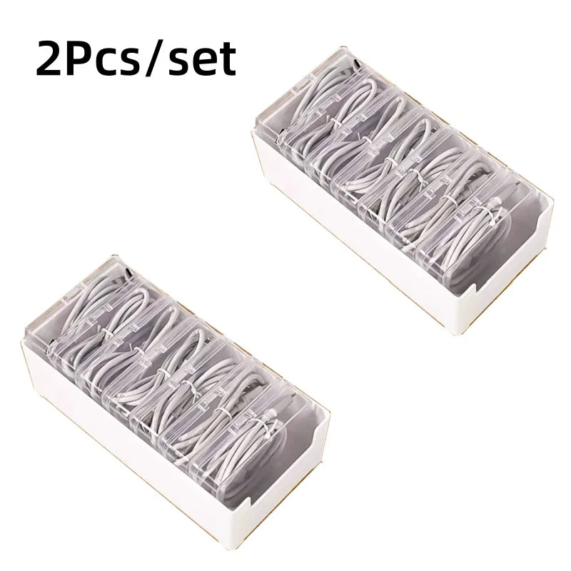 Organizador de cables, caja de almacenamiento, plástico duradero, suministros de oficina diarios, artículos diversos, gestión de cables de carga y dispositivos móviles, almacenamiento