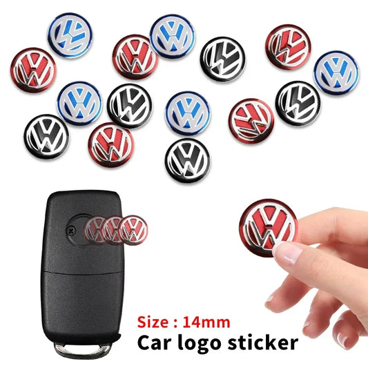 Pegatinas para llave remota de coche de 14 mm, emblema, accesorios de estilo para Volkswagen MK7 MK6 MK5 Ibiza Leon FR 2 Aztec Golf-4 5 6 7 Passat