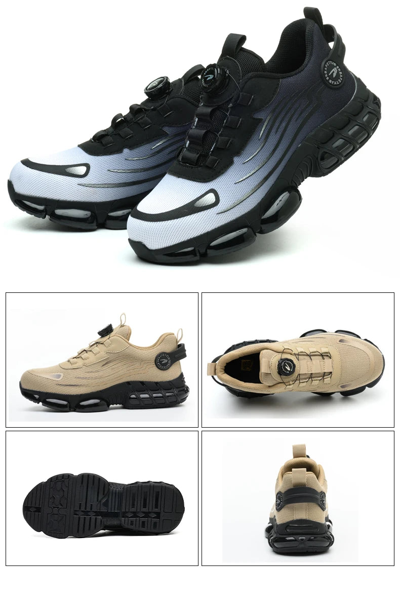 Work Safety Shoes Men Women Steel Toe Sneakers Air Cushion Indestructible Security Protection Safety Boots Size 47 48 Footwear