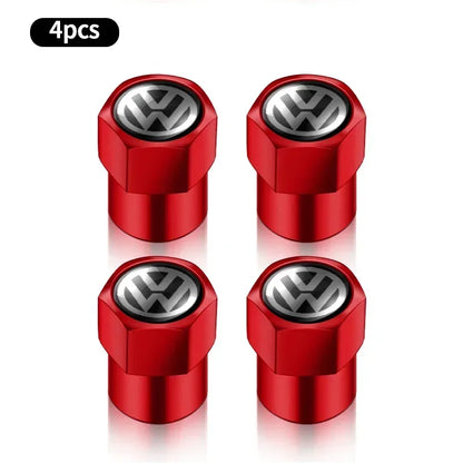 4 tapas de válvula de neumático de coche, emblema de metal, funda para VW, Volkswagen, Golf, Polo, Passat, Touran, accesorios de estilo de coche.