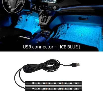 Nuevo kit de luces LED de ambiente para interior de coche, con retroiluminación de 5 V y USB, lámpara de neón decorativa para ambiente de coche, accesorios para vehículos.