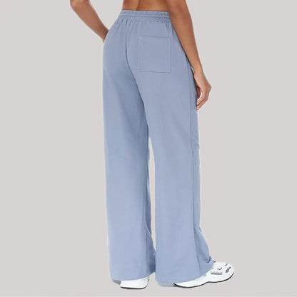Women Winter Loose Fit Sports Pants High Waist Drawstring Weatpants With Pockets Straight Leg Yoga Pants Versatile Sports Pants