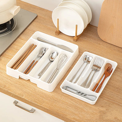 Gabinetes de cocina de 4/5 rejillas, caja de almacenamiento para palillos y vajilla, organizador divisor para cuchillos, tenedores y cucharas, cajón de almacenamiento para cuchillos y tenedores.