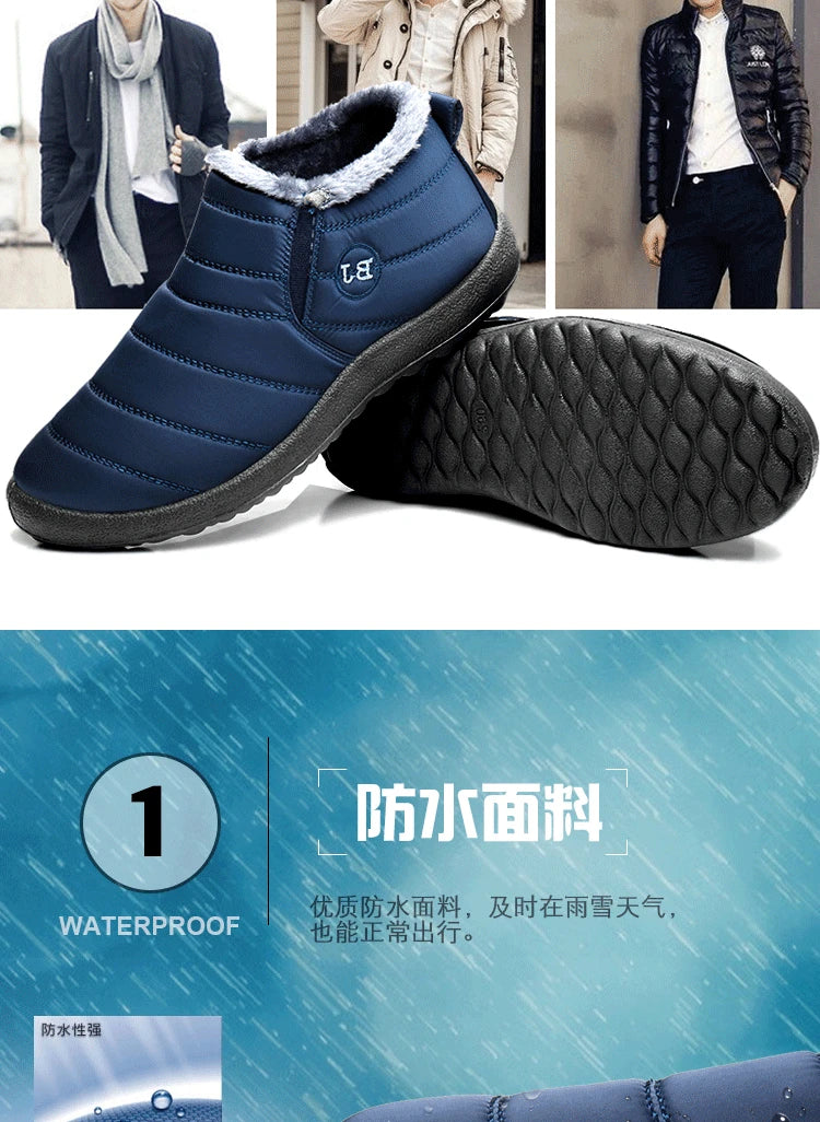 Botas de nieve para hombre, zapatos para exteriores, botas de invierno para hombre, botines de senderismo, zapatos impermeables para hombre, zapatos de trabajo, calzado