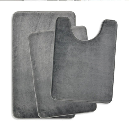 Inodoro de tres piezas, tapete de baño, tapete de ducha, tapete absorbente de baño, alfombra antideslizante, suave y cómoda, lavadero.